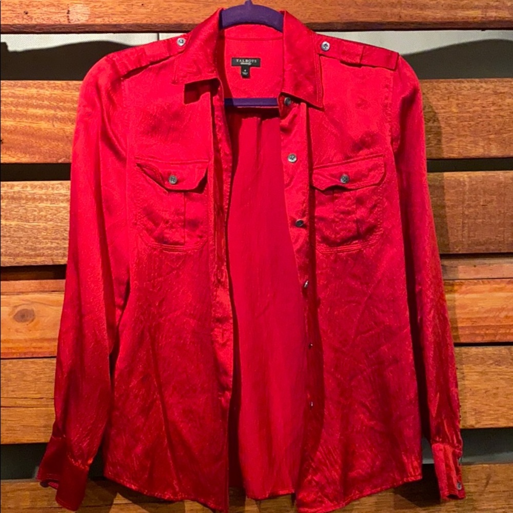 Silk button down blouse